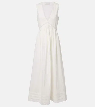 Faithfull Fiora Cotton Lace Midi Dress In White