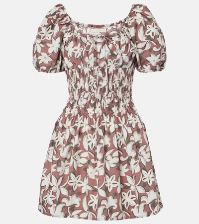 Faithfull Floral Cotton Poplin Minidress In Plumeria