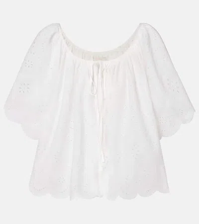 Faithfull Fondaco Broderie Anglaise Top In White