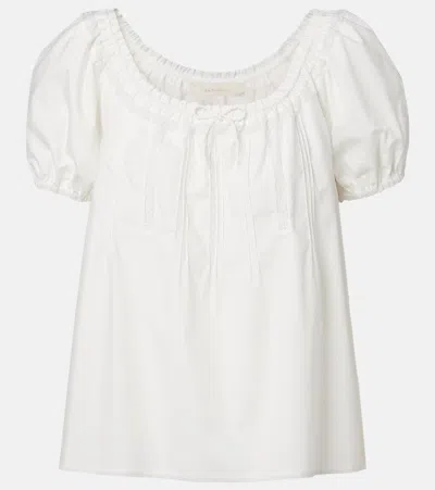 Faithfull Galle Lace-trimmed Cotton Top In White