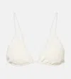 Faithfull Gianni Cotton-blend Crochet Bikini Top In Weiss