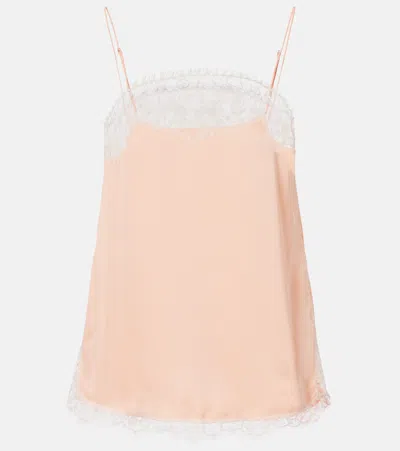 Faithfull Hanna Lace-trimmed Satin Camisole In Pink