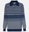 Faithfull Harlow Striped Oversized Polo Sweater In Blue