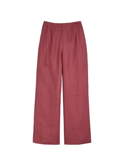 Faithfull High-waisted Wide-leg Trousers In Red