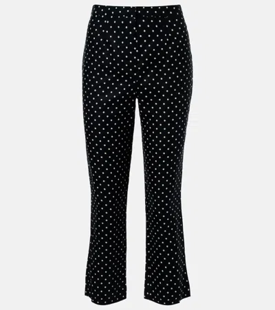 Faithfull Iria Polka-dot Linen Capri Pants In Blue