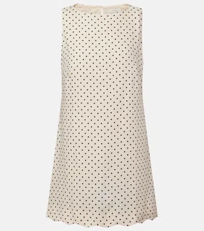 Faithfull Iria Polka-dot Linen Minidress In Nude