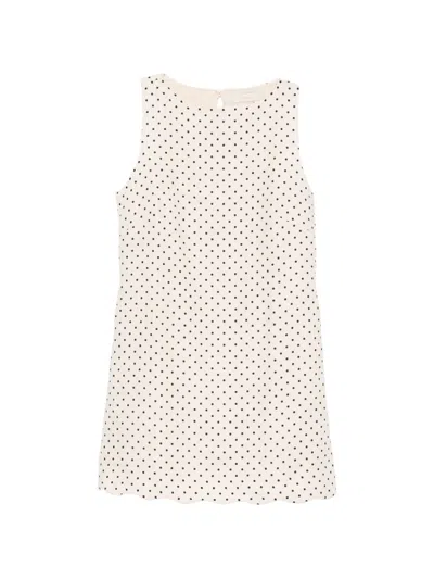 Faithfull Iria Polka-dot Mini Dress In Neutral