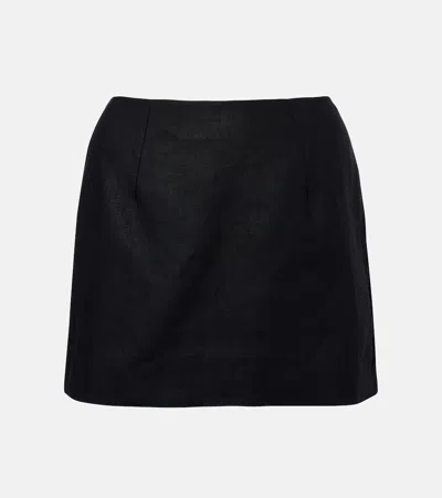 Faithfull Jane Linen Miniskirt In Black