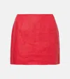Faithfull Jane Linen Miniskirt In Red