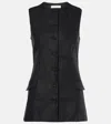 Faithfull Jane Linen Vest In Black