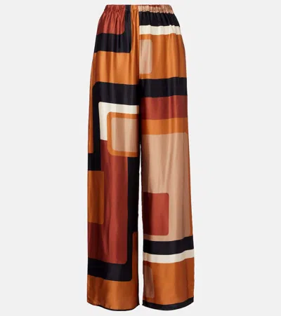 Faithfull Jensen Printed Satin Wide-leg Pants In Multi