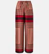 Faithfull Jensen Printed Wide-leg Pants In Brown