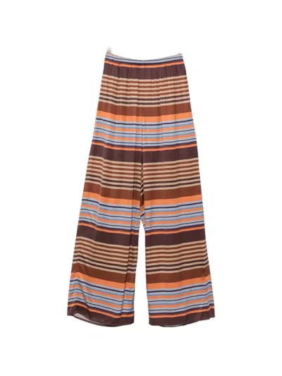 Faithfull Jensen Striped Pants In Brown