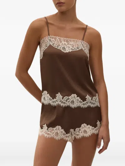 Faithfull Lace-trim Camisole Top In Brown