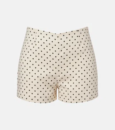 Faithfull Lila Polka-dot Linen Shorts In Sand