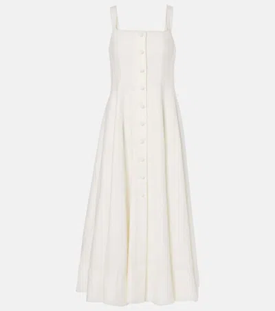 Faithfull Linen Midi Dress In White