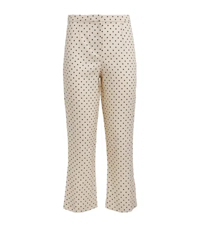 Faithfull Linen Polka-dot Iria Capri Trousers In Gray