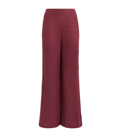 Faithfull Linen Syna Wide-leg Trousers In Pink