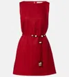 Faithfull Liu Belted Linen Minidress In Red