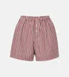 Faithfull Lonia Striped Cotton Shorts In Multi