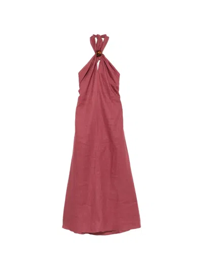 Faithfull Lourdes Halterneck Maxi Dress In Pink
