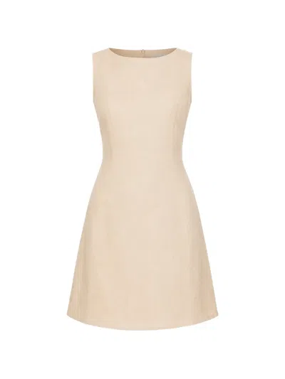 Faithfull Lui Sleeveless Mini Dress In Neutrals