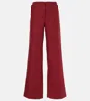 Faithfull Lulea Linen Wide-leg Pants In Red