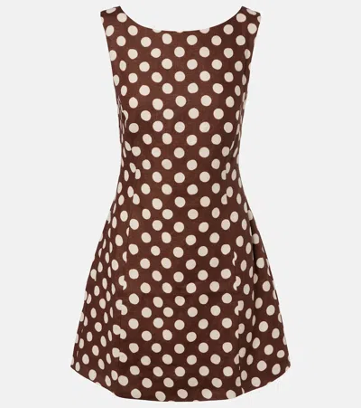 Faithfull Lydie Polka-dot Linen Minidress In Multi