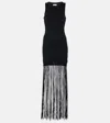 Faithfull Maceio Fringed Cotton Jersey Minidress In Black