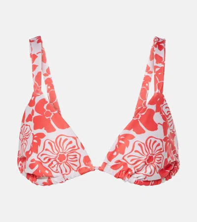 Faithfull Mary Floral Bikini Top In Red