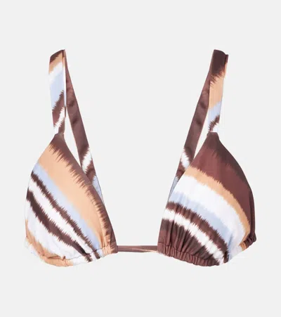 Faithfull Mary Striped Bikini Top In Multicoloured