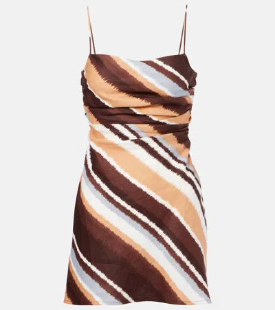 Faithfull Maryse Striped Linen Minidress In Multicoloured