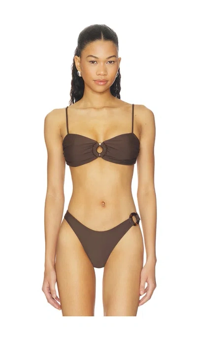 Faithfull Maya Bikini Top In Brown