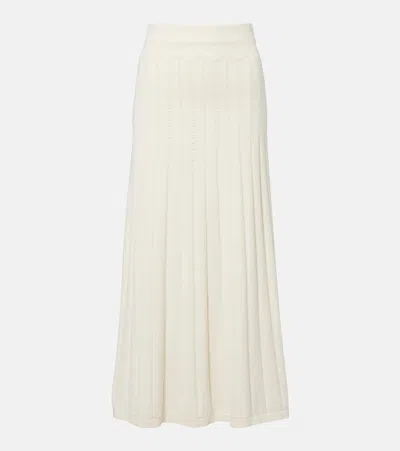 Faithfull Mieralla Pointelle Cotton-blend Maxi Skirt In White
