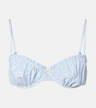 Faithfull Moana Gingham Bikini Top In White