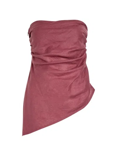 Faithfull Nera Draped Asymmetric-hem Top In Purple