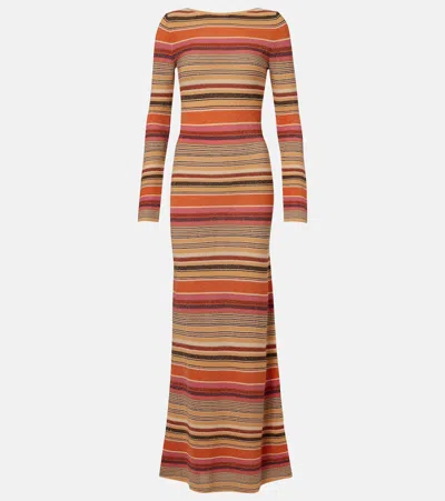 Faithfull Notturna Striped Maxi Dress In Multi