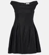 Faithfull Olmeto Off-shoulder Linen Minidress In Schwarz