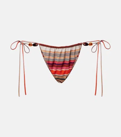 Faithfull Ombra Striped Bikini Bottoms In Multi