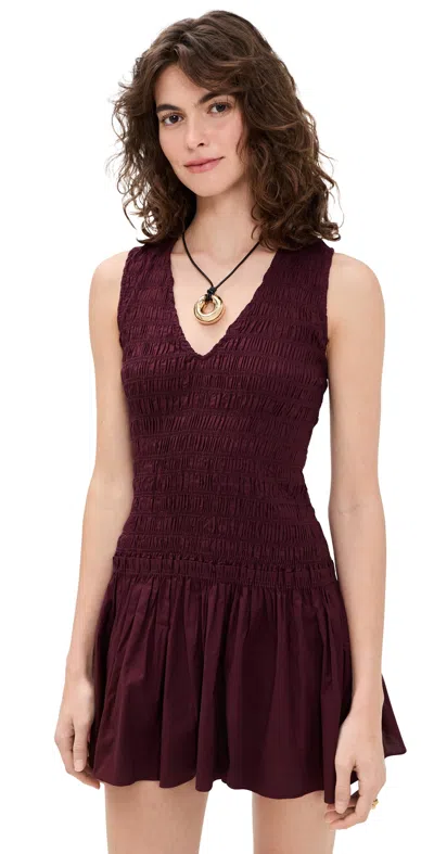 Faithfull Palomar Mini Dress Mulberry In Burgundy