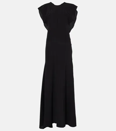 Faithfull Palome Silk Maxi Dress In Black