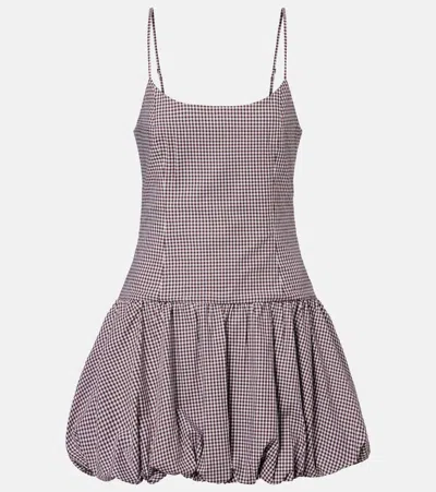 Faithfull Pelea Gingham Cotton-blend Minidress In Gray