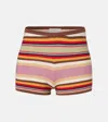 Faithfull Playa Striped Knitted Shorts In Multi