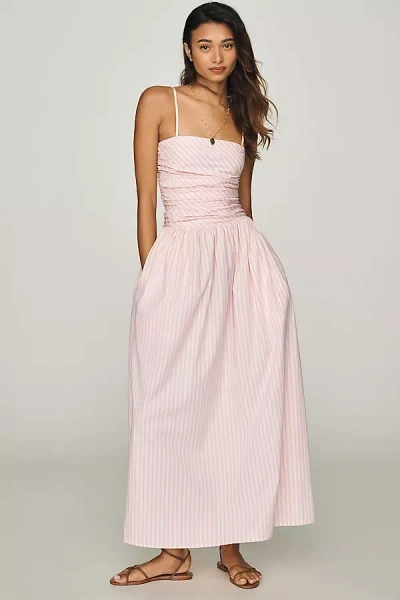 Faithfull Portilligat Cotton Midi Dress In Pink