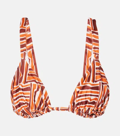 Faithfull Printed Bikini Top In Multicoloured