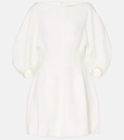 Faithfull Puff-sleeve Linen Minidress In White