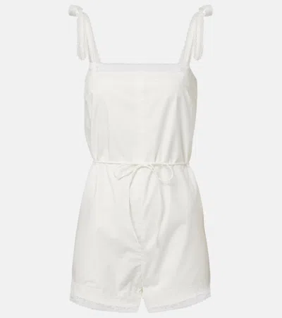 Faithfull Reine Lace-trimmed Cotton Romper In White
