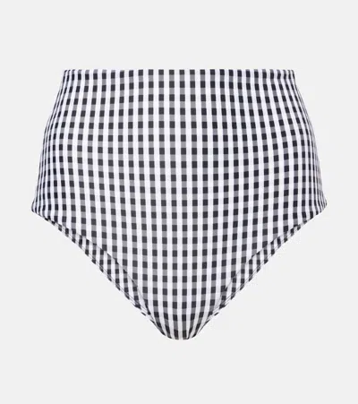 Faithfull Reyes Gingham Bikini Bottoms In Black