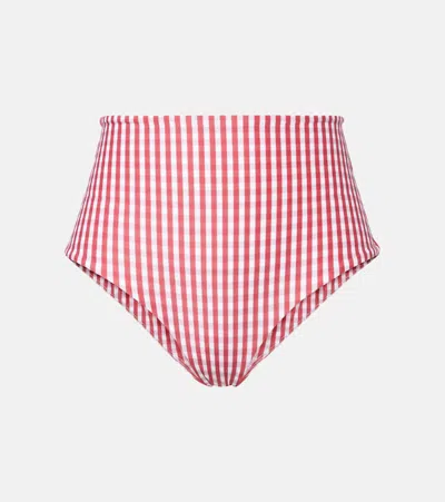Faithfull Reyes Gingham Bikini Bottoms In Red