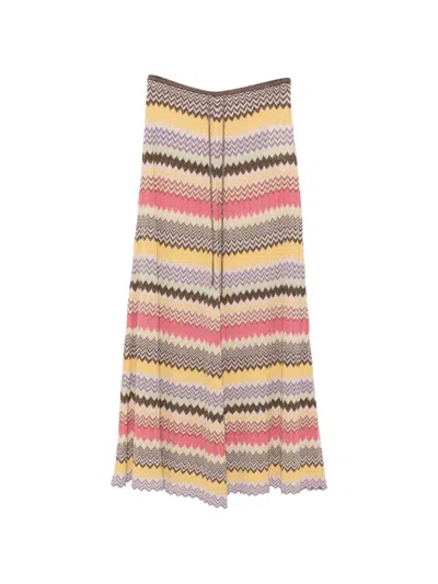 Faithfull Ria Chevron-knit Midi Skirt In Multi